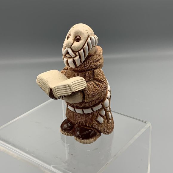 Uruguay Studio Pottery Unhooded Priest Monk Holding Book Bible Religious Signed - Picture 6 of 11